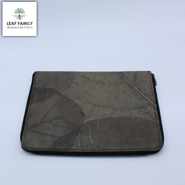 Vegane und nachhaltige Laptop/Arbeitsmappe - Tasche aus Teakblatt