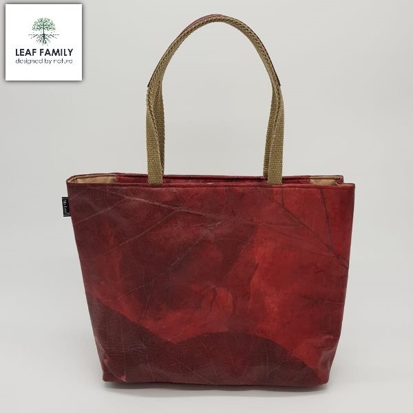 Vegane und nachhaltige Handtasche für Damen aus Teakblättern