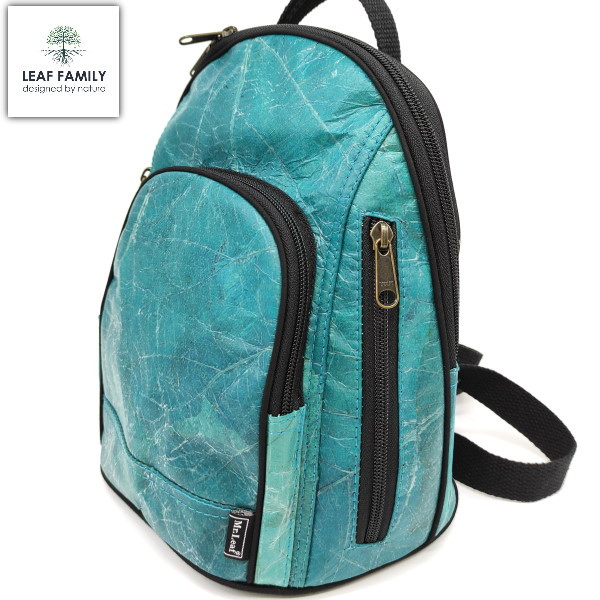 Vegane und nachhaltige praktische Rucksacktasche aus Teakblättern