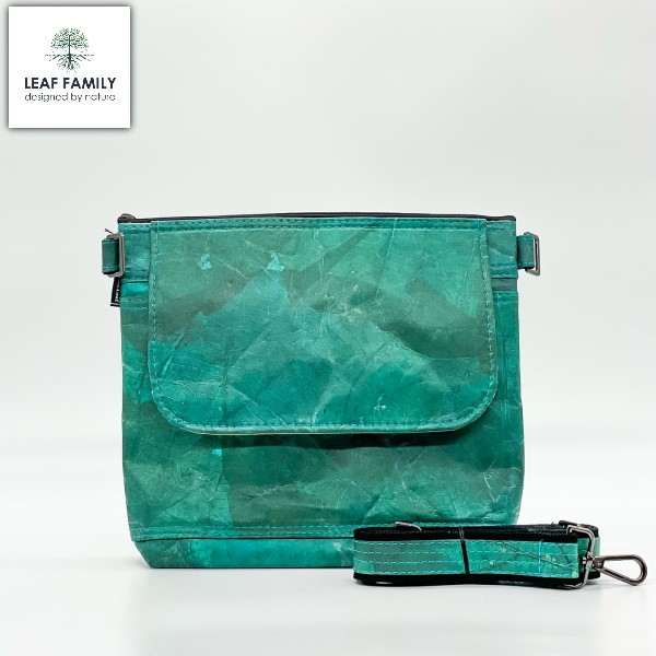 Vegane und nachhaltige Handtasche - mit Stoffträger aus Teakblättern