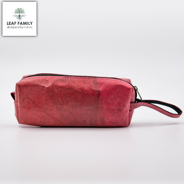 Vegane und nachhaltige Kosmetiktasche lang aus Teakblatt